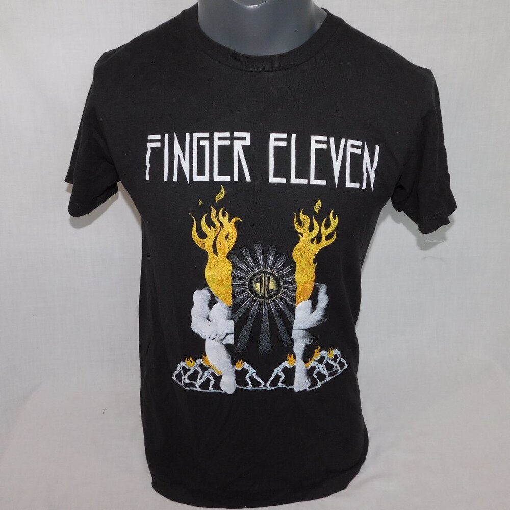 Finger Eleven Together Right Mens M Black Graphic T Shirt